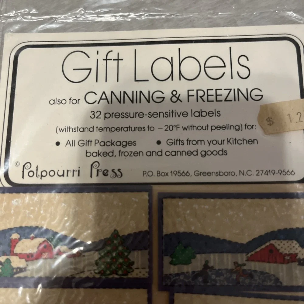 VTG 96 Potpourri Press Gift Labels Canning & Freezing- New